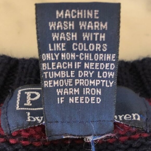 RALPH LAUREN POLO Cotton Crewneck Blue Red Stripe Sweater Boy Large - Picture 10 of 15